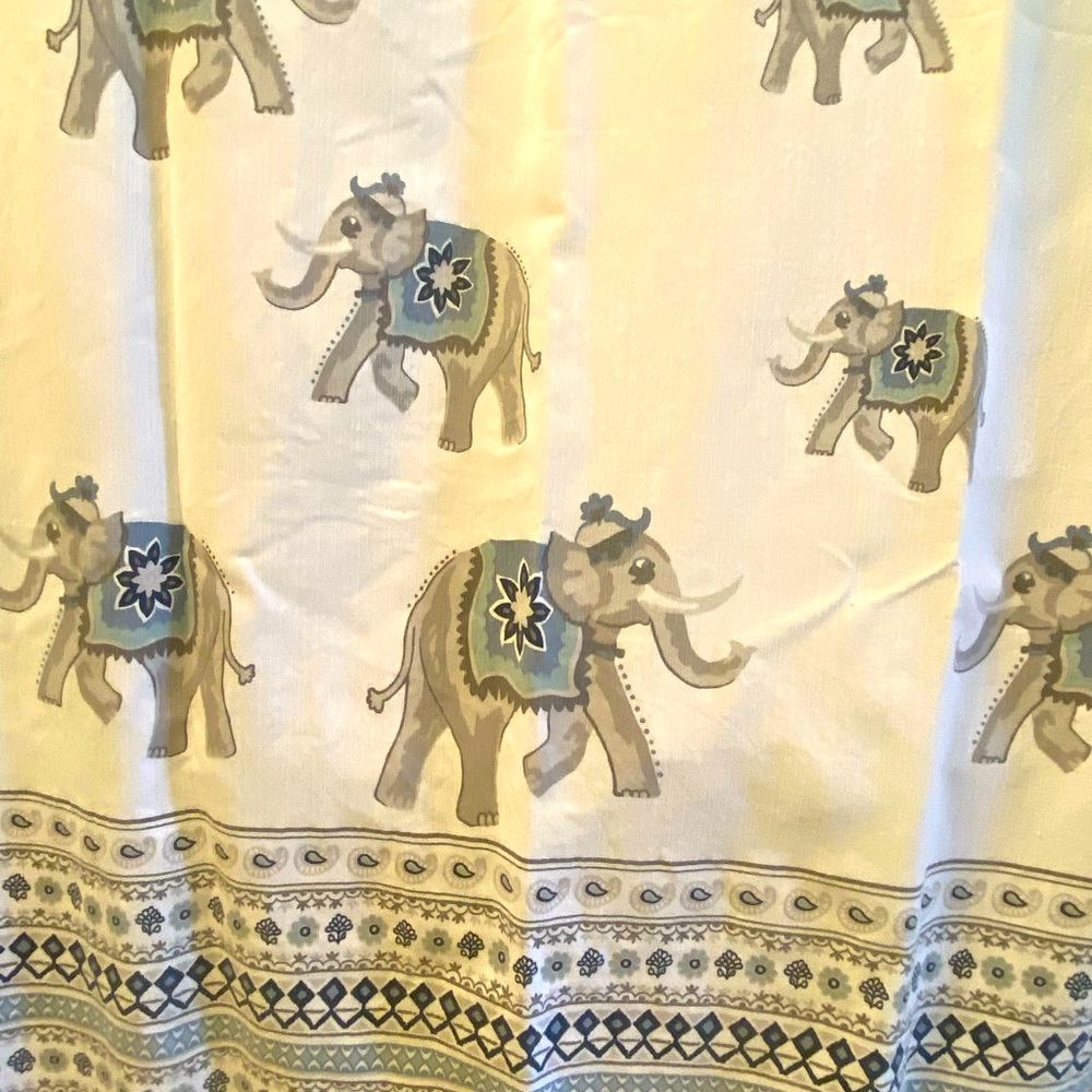 Elephant print shower curtain